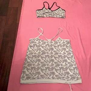 Matching bra and workout top